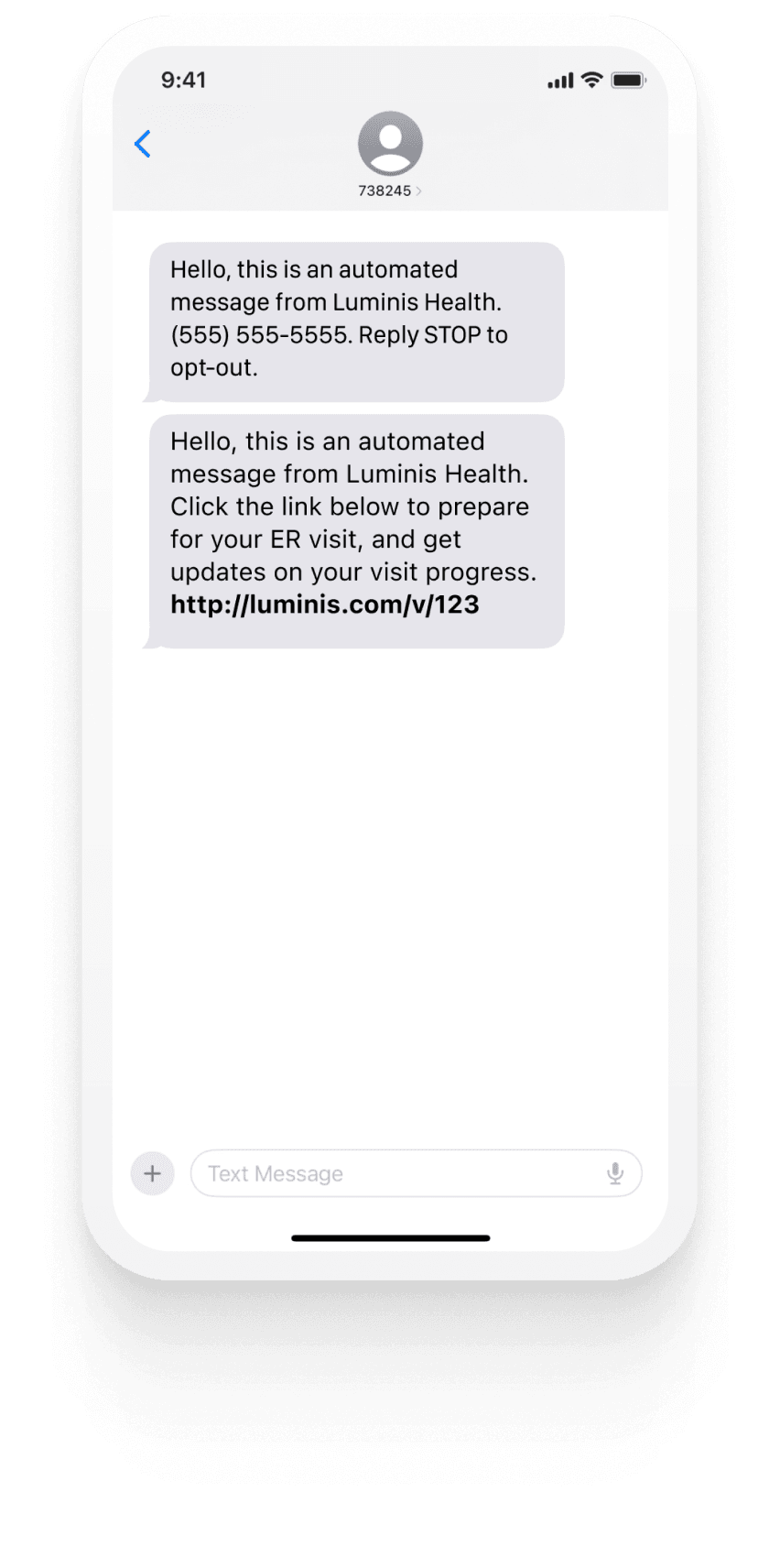 Pre-arrival check-in by SMS. — screen 1