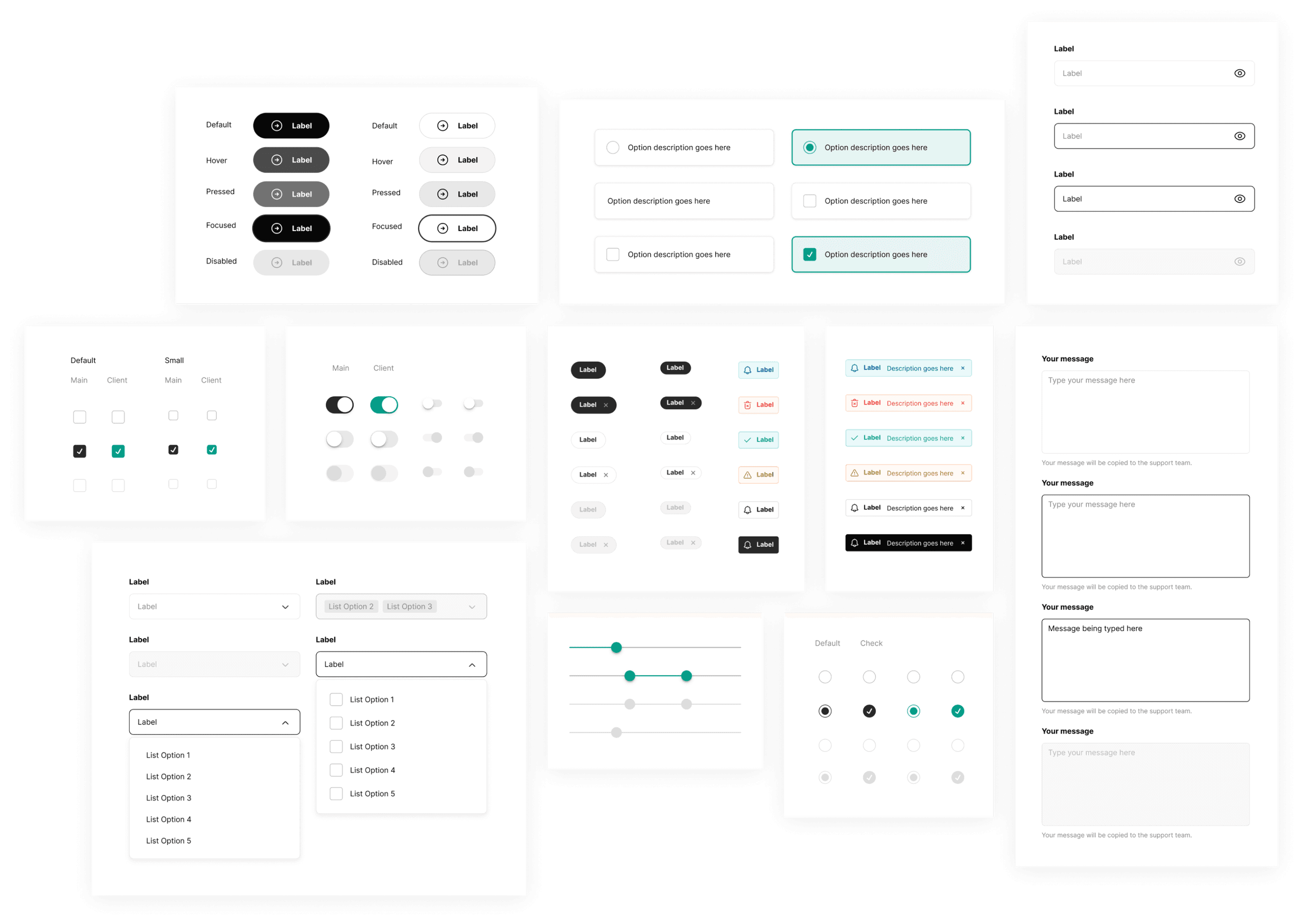 ERG design system — components, form patterns, content blocks
