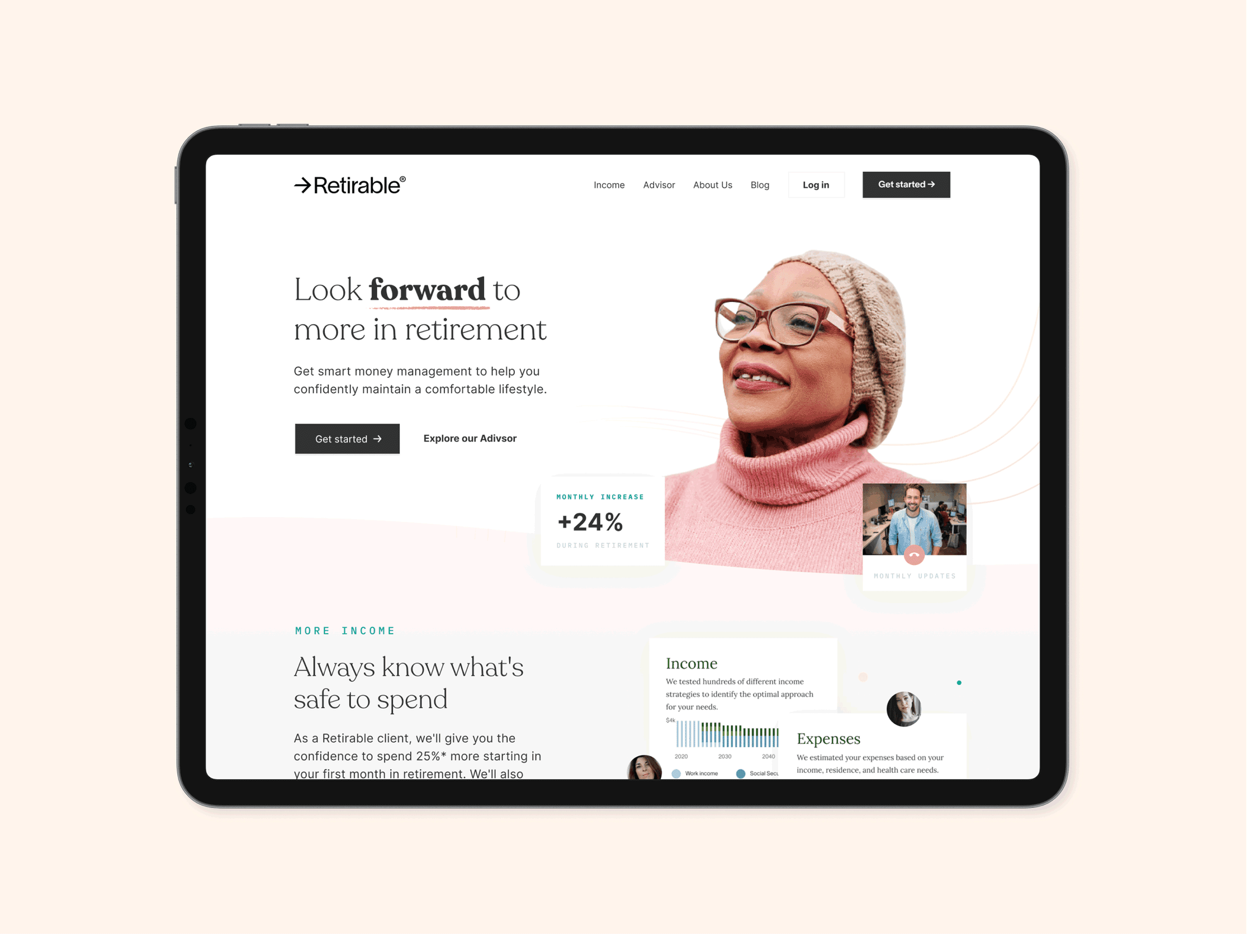 Retirable marketing site on iPad